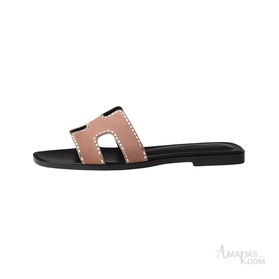 Oran Leather Slides – Pearl Pink – Amara UAE image 1