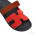Hermès Chypre Sandals – Rouge Cinetique / Gold - View 2