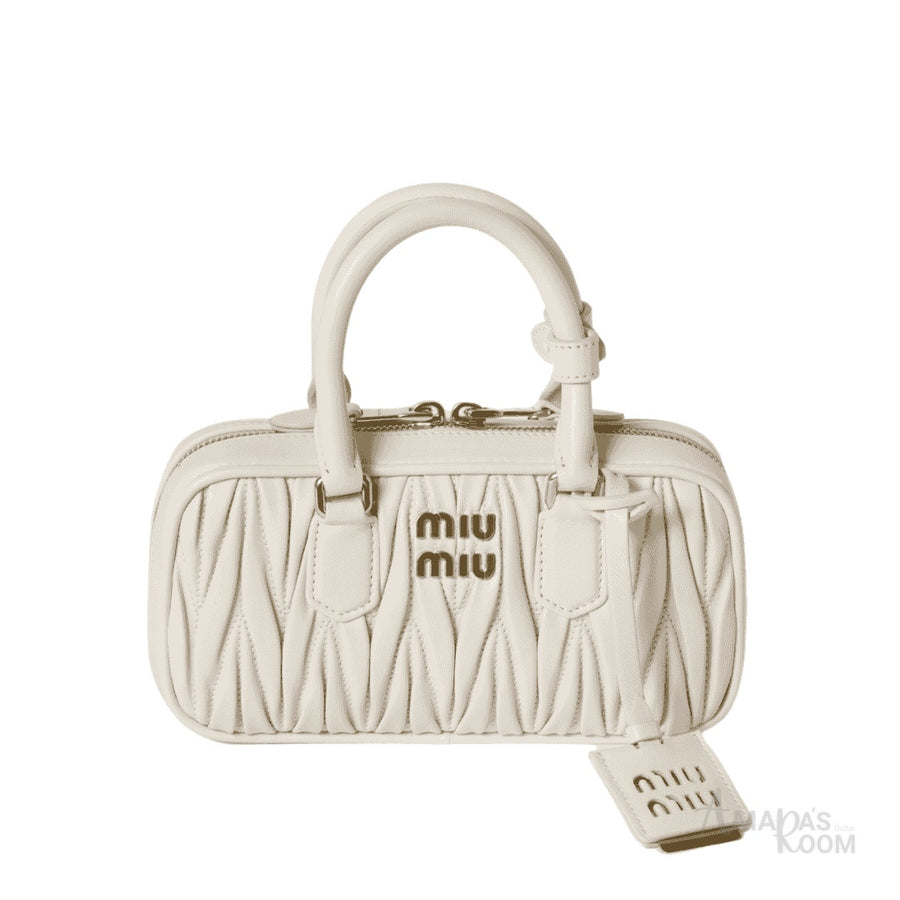 MIUMIU Arcadie matelassé nappa leather mini-bag "White" - Bagistaofficial