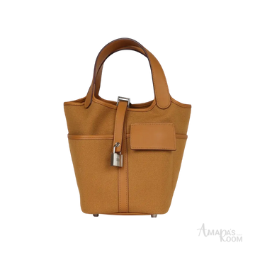 Hermès Picotin Cargo 18 Sesame Swift / Toile Canvas Palladium Hardware - View 1