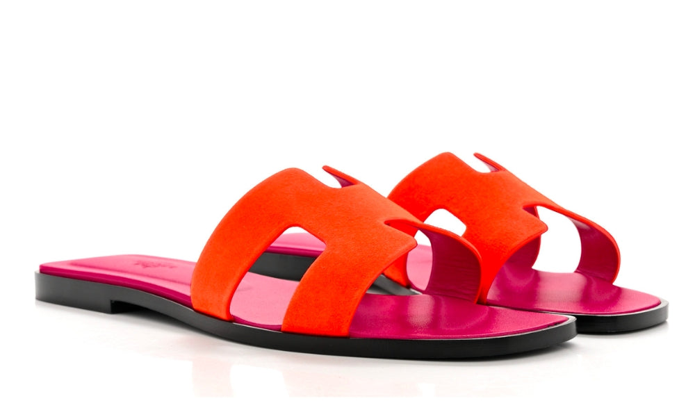 Oran Suede Slides – Vibrant Orange – Amara UAE image 3