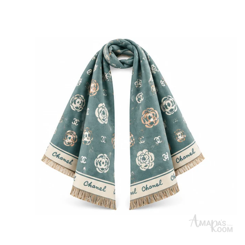 Chanel | Scarf CC Jacquard Sage Green - View 3
