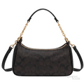 Coach Bag | Teri Shoulder Bag – Brown – Black (Signature coated canvas with black leather trim and gold-tone chain)