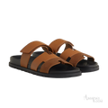 Hermès Chypre Sandals – Naturel H / Noir - View 1