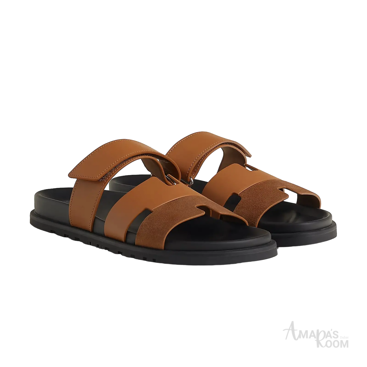 Hermès Chypre Sandals – Naturel H / Noir - View 1