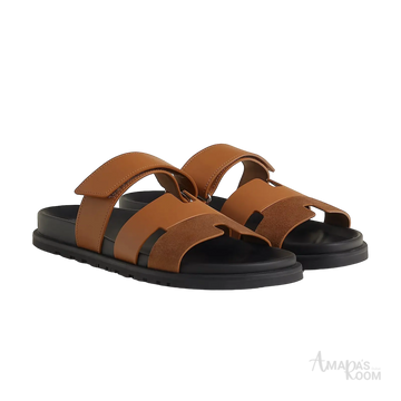 Hermès Chypre Sandals – Naturel H / Noir - View 1
