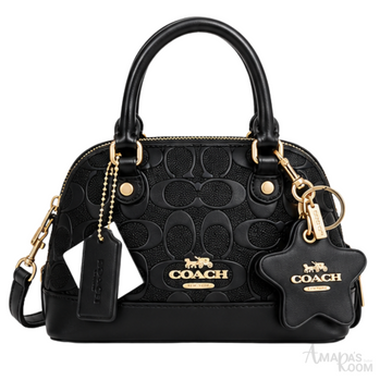 Coach Bag | Mini Sierra Satchel (Micro Dome Satchel) – Black (with gold-tone hardware)