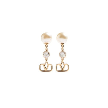 Valentino Jewelry | V Logo Signature Earings Pearl Set Gold