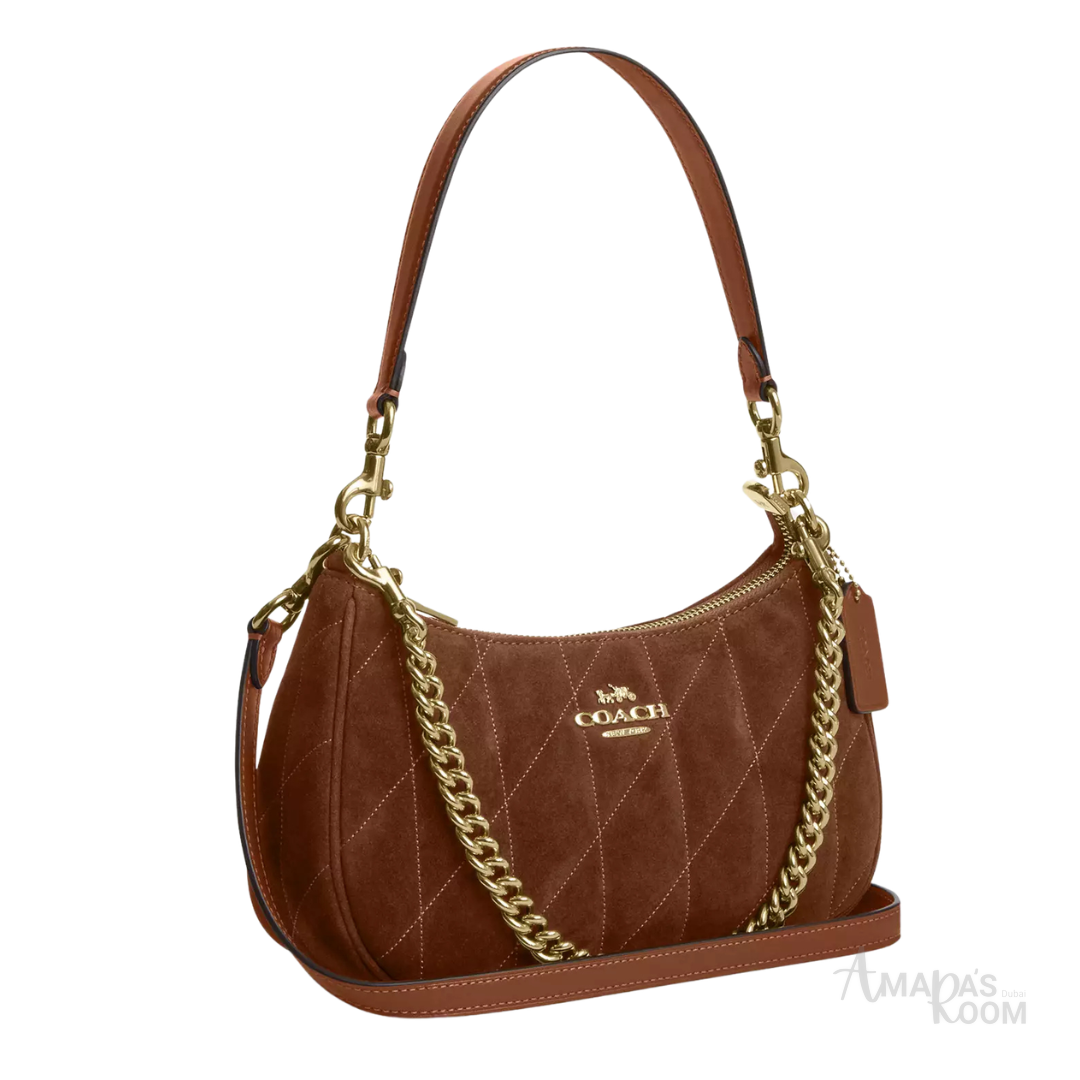 Coach Teri Quilted Shoulder Bag – Brown - View 5