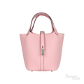 Hermès Picotin Lock 18 Bucket Bag – Rose Sakura Clemence Palladium Hardware - View 1