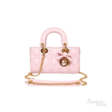 Dior Lady D-Joy Quilted Leather Bag – Pink - View 1