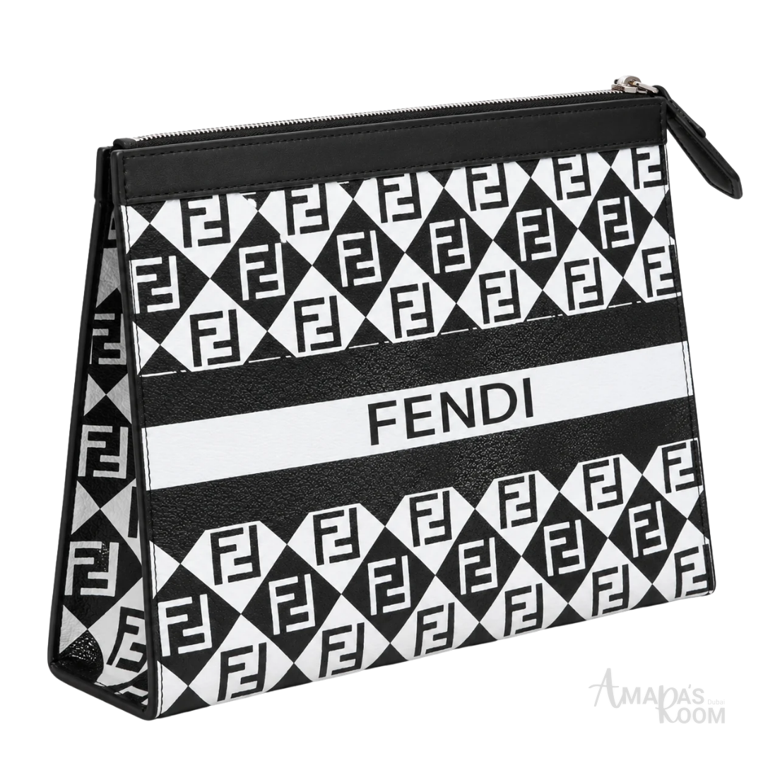 Fendi – Flat Pouch Clutch Bag Black & White