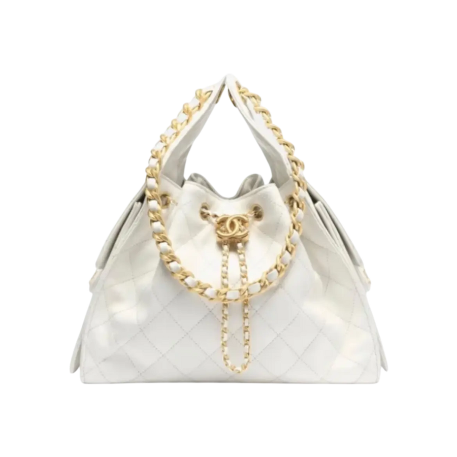 Chanel 25 Small Handbag – White & Gold - View 1