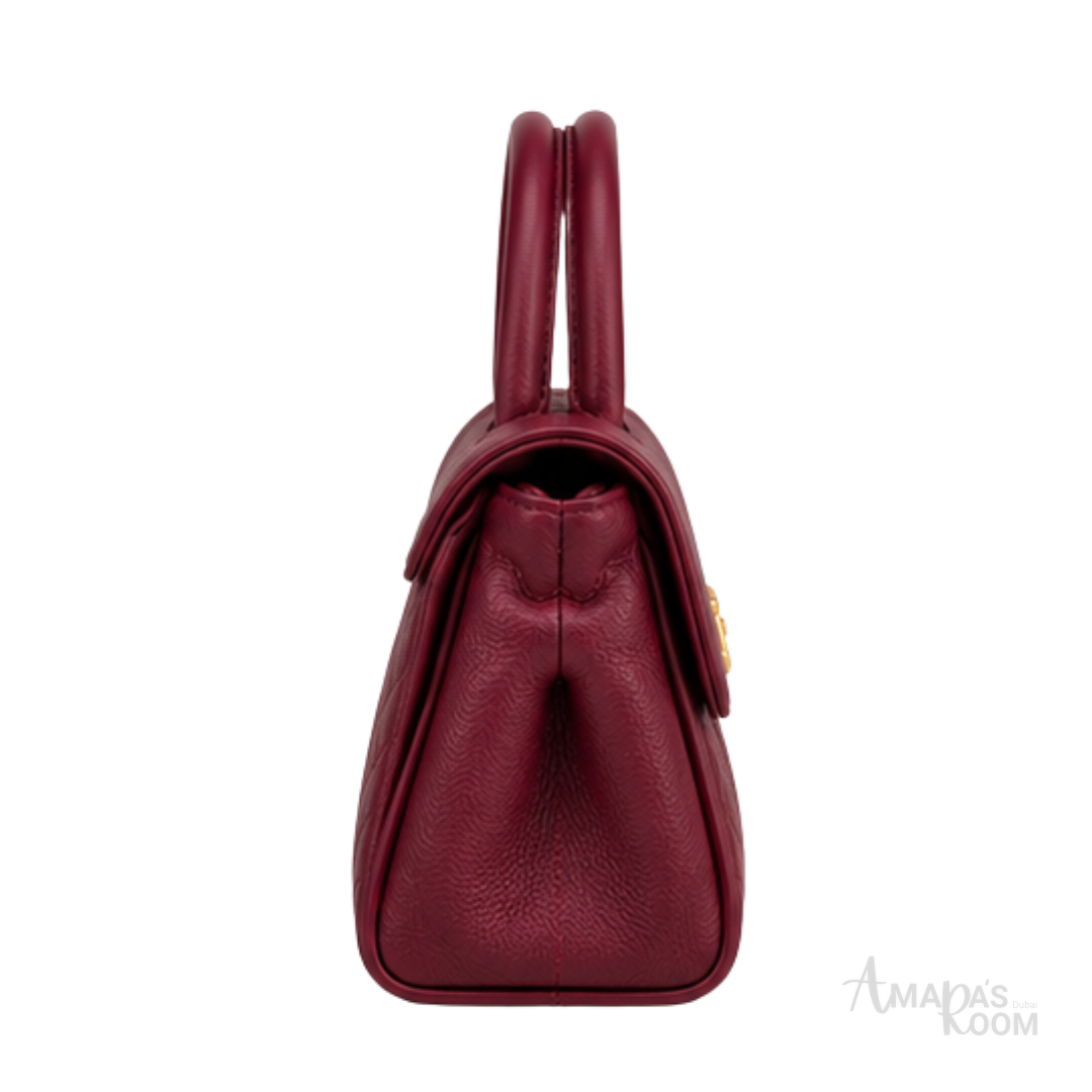 Chanel Bag | Coco Handle Small Flap Bag – Burgundy (Wine Red – Bordeaux quilted caviar leather with gold-tone hardware)
