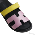 Hermès Chypre Sandals – Violet Pétale / Vert Lime - View 2