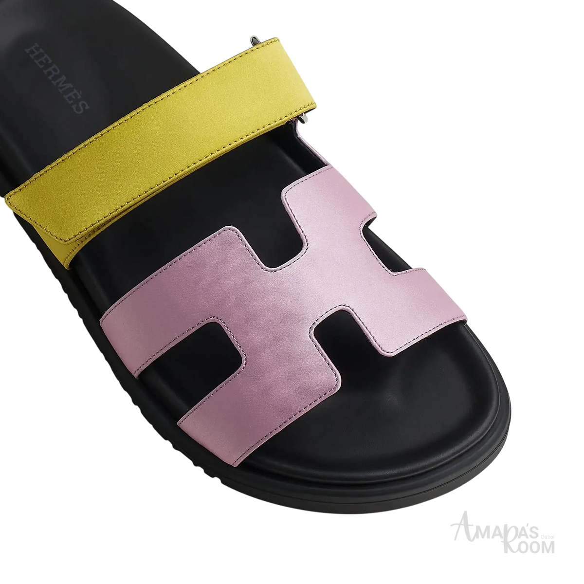 Hermès Chypre Sandals – Violet Pétale / Vert Lime - View 2