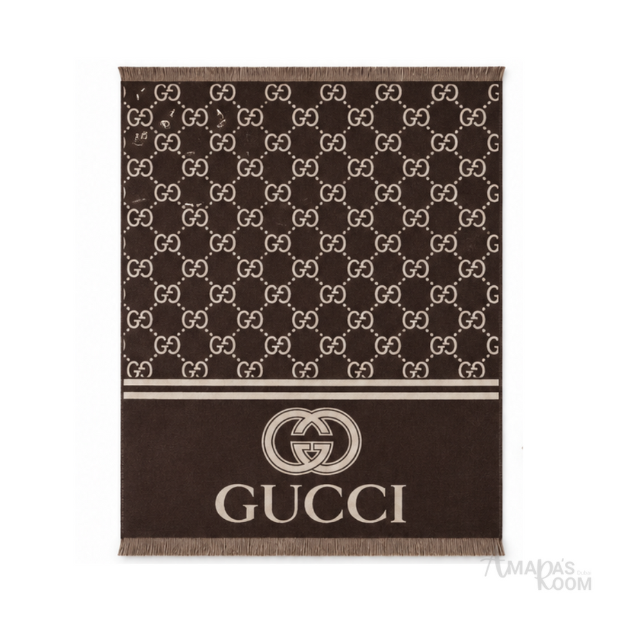 Gucci Scarf | GG Reversible Logo Dark Brown