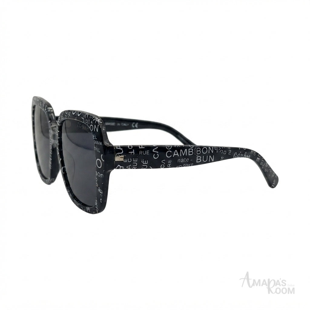 Chanel Sunglasses Black & White Graphic Lettered - View 2