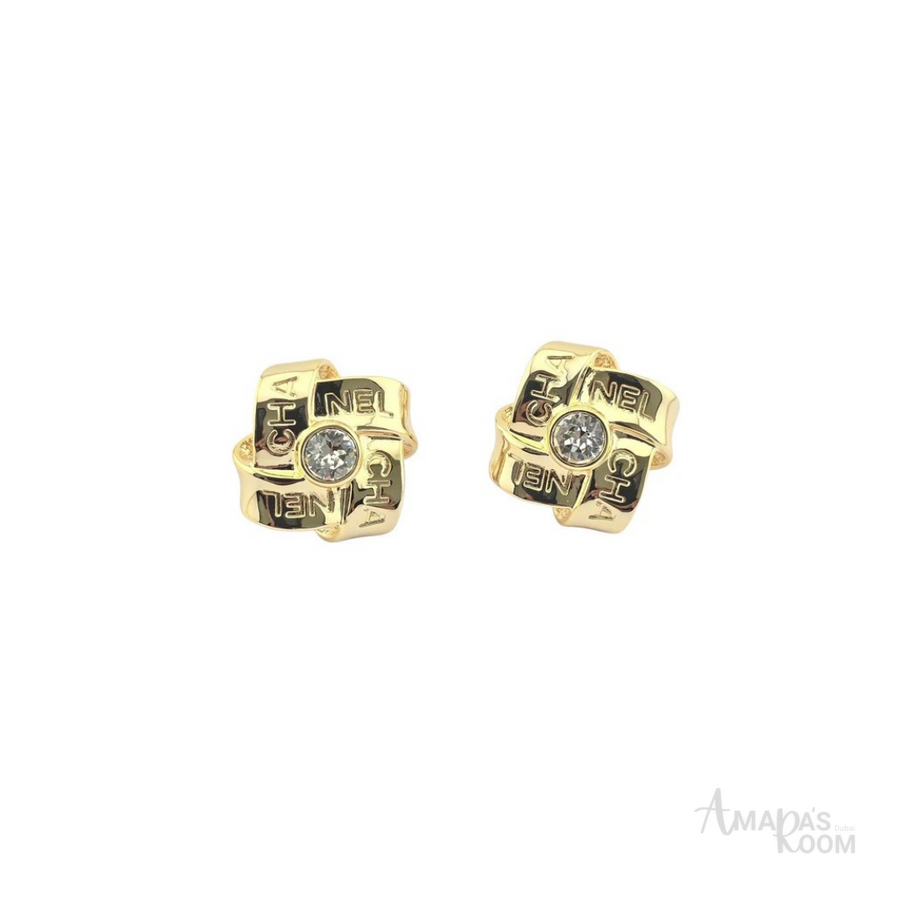 Chanel Gold Crystal Earrings