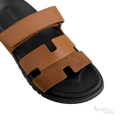 Hermès Chypre Sandals – Naturel H / Noir - View 2
