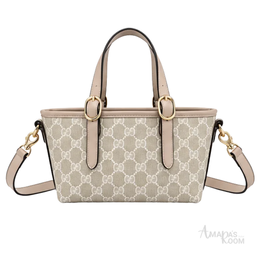 Gucci Bag | GG Emblem Mini Tote Bag – Beige – White