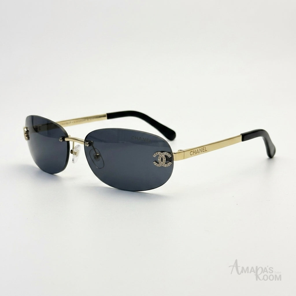 Chanel Sunglasses Oval – Gold-Tone - View 1