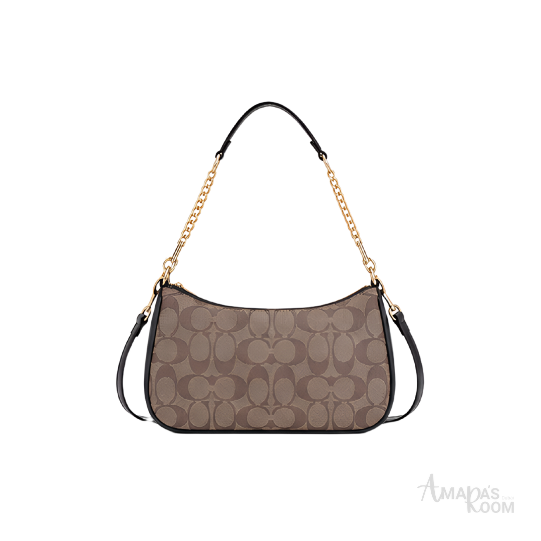 Coach Signature Canvas Shoulder Bag – Brown - View 4
