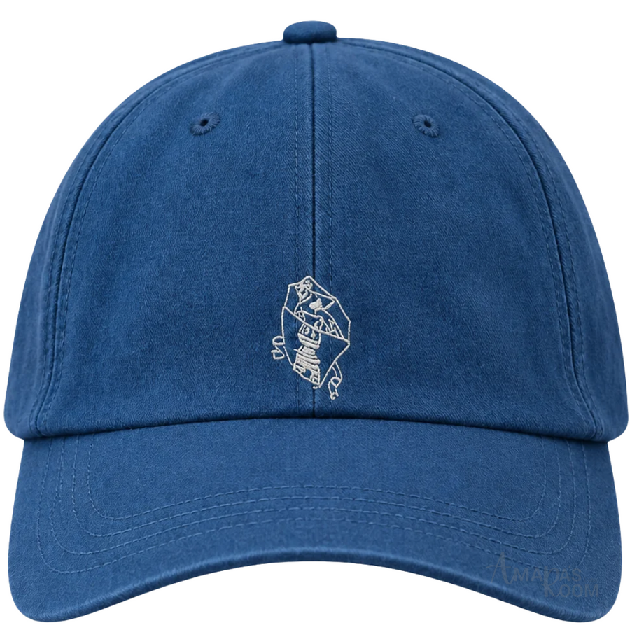 Brunello Cucinelli | Ocean Blue Cotton Embroidered Solomeo Crest Baseball Cap - View 1