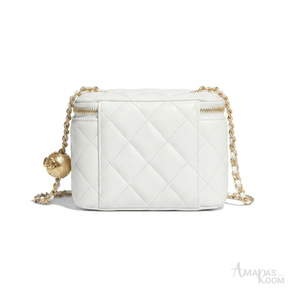 Chanel Mini Vanity Case – White & Gold-Tone - View 3