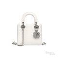 Dior Mini Lady Dior Crocodile-Style Leather Bag – White - View 1