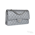 Chanel Classic Double Flap Bag Silver Caviar Silver Hardware - View 2