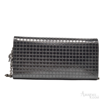 Dior Micro-Cannage Wallet – Metallic Black - View 1