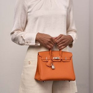 Hermes Birkin-Style Handbag 20 cm – Orange - View 5