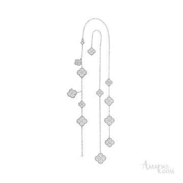 Van Cleef & Arpels Jewelry | Alhambra Jewelry Set Silver Crystals