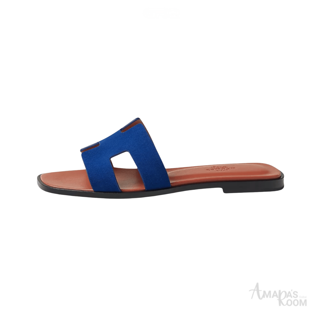 Oran Leather Slides – Cobalt Blue – Amara UAE image 1