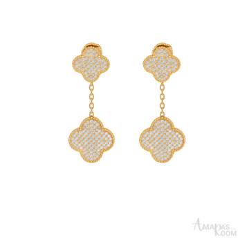 Van Cleef & Arpels Jewelry | Dangle Earrings Gold Full Crystals