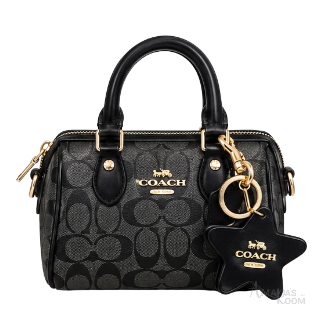 Coach Bag | Mini Rowan Crossbody Bag – Charcoal – Black Signature