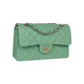 Chanel Classic Double Flap Bag Green Caviar Light Gold Hardware - View 2