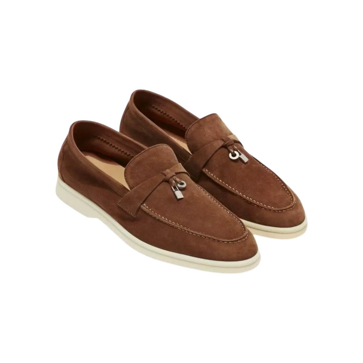 Loro Piana Summer Charms Loafers – Saddle Brown - View 1
