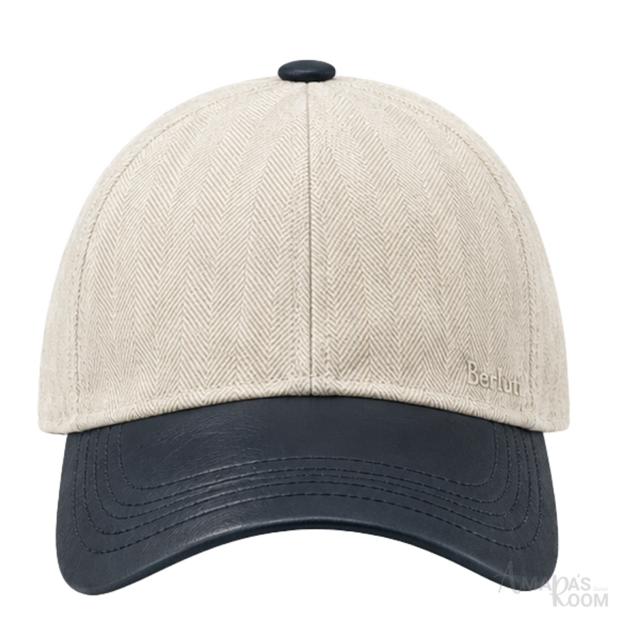 Berluti | Herringbone & Leather Visor Baseball Cap - View 1
