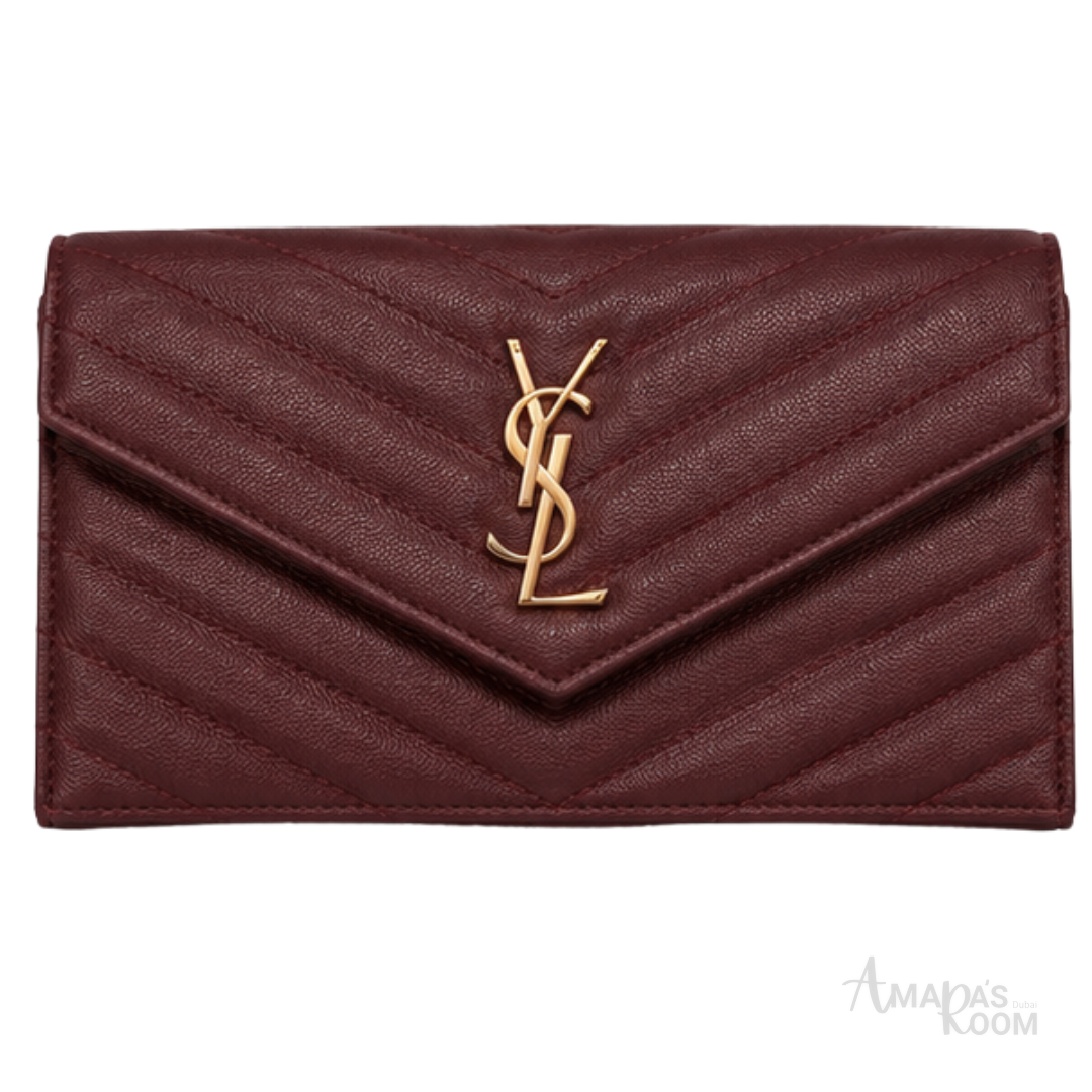 YSL Bag | Cassandre Wallet on Chain Maroon