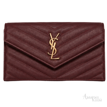 YSL Bag | Cassandre Wallet on Chain Maroon
