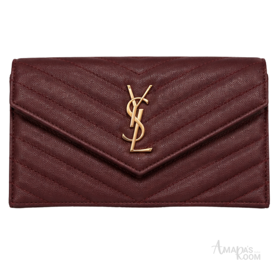 YSL Bag | Cassandre Wallet on Chain Maroon