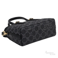 Gucci Bag | GG Emblem Mini Bag – Black (GG Monogram canvas with black leather handles and trim)