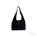 Chanel Quilted Suede Hobo Bag – Black - View 1