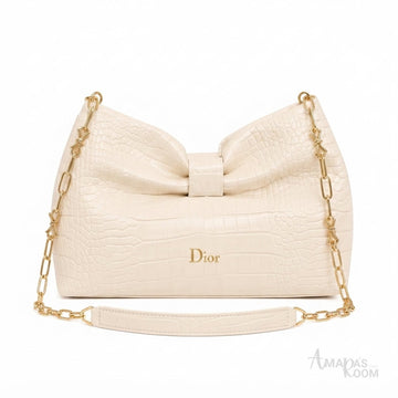 Dior Bow Shoulder Bag – White - View 1