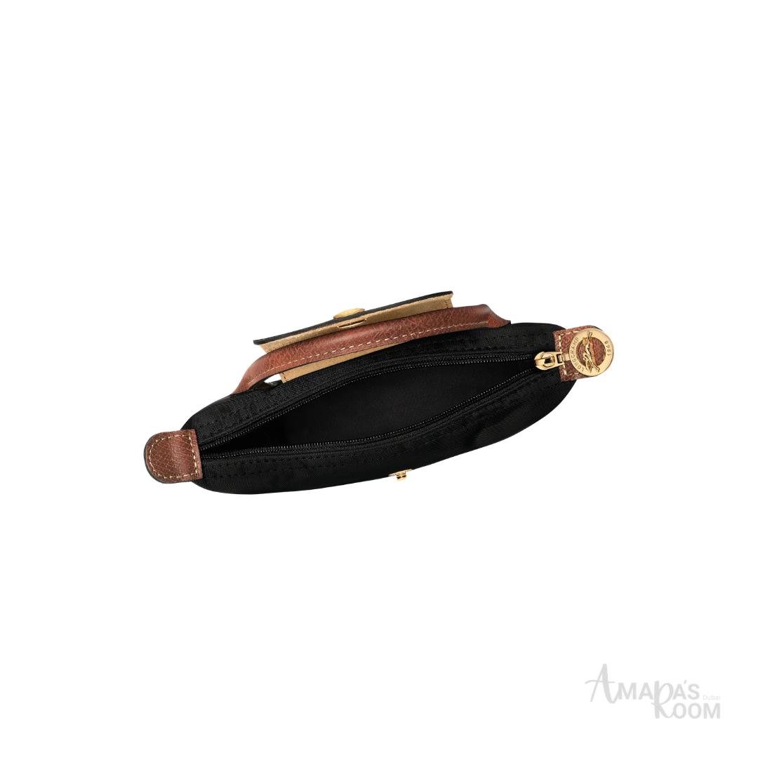 Longchamp Le Pliage Original Pouch – Black & Brown - View 4