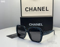 Chanel Sunglasses Signature Lettering – Black & Blue - View 4