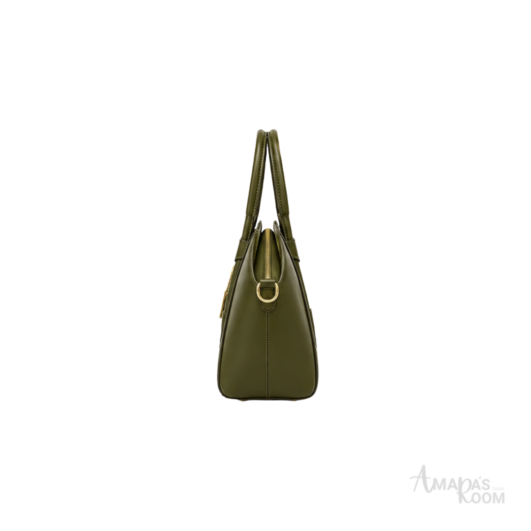 Givenchy Mini Antigona Lock Top Handle Leather Bag – Olive Green - View 3