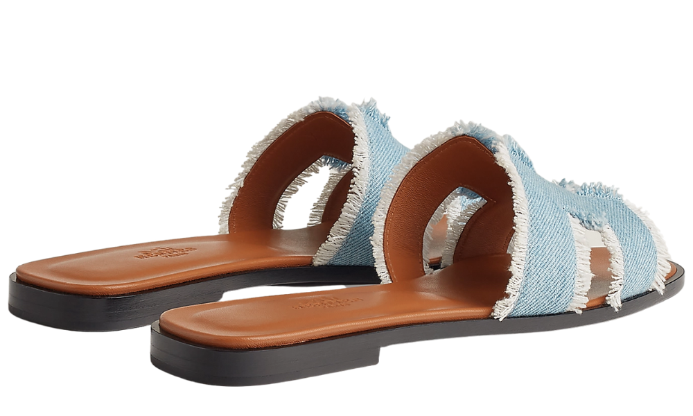 Oran Leather Slides – Light Blue – Amara UAE image 3